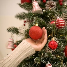 可樂商會 聖誕裝飾球 24入, 紅色