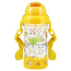 PiYOPiYO小鴨Tritan吸管水壺滑蓋式吸管可替換易清洗又堅固攜帶方便, 黃色, 400ml, 1個