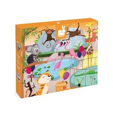 Janod 幼兒觸覺拼圖 動物園 Set 20片 適合年齡: 3歲以上, 1盒