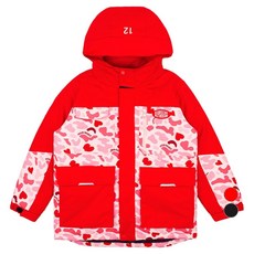 ICEBISCUIT 青少年用 IB 迷彩撞色滑雪鋪棉外套 IB34JP545