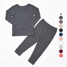 unifriend 童款素色發熱保暖9分袖內搭衣褲套裝