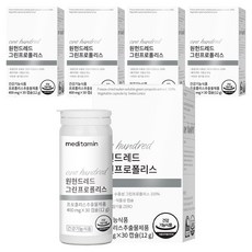 meditamin One Hundred蜂膠膠囊 12g, 30顆, 5罐