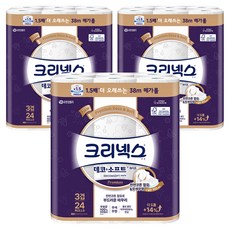 Kleenex 舒潔 Deco&Soft 白色天然紙漿3層捲筒衛生紙, 38m, 24捲, 3袋