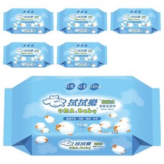 拭拭樂 超純水潔膚柔濕巾, 90抽, 蘆薈萃取, 潤膚護膚, 舒敏保濕, 90張, 6包