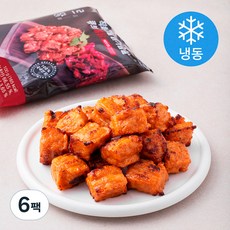 바르닭 직화그릴 닭가슴살 큐브 불닭 (냉동), 100g, 6팩