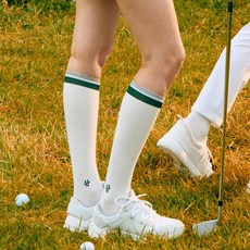EIGHTEEN H 女款三條線休閒高爾夫及膝襪, 混色