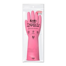 롯데이라이프 착한 고무장갑, 핑크, 중(M), 1세트
