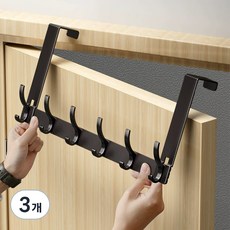 OMATTANG 門上掛衣架 門後掛架, 黑色, 3個
