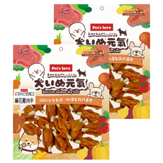 Pet's love 元氣犬 精緻雞肉系列 零食 麻花串 10入, 雞肉, 2包, 125g