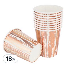 메탈릭 파티컵 빈티지 로즈골드 240ml, 10개입, 18개