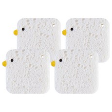 PURROOM 木漿洗碗棉 正方形 小雞, 4個, 1入