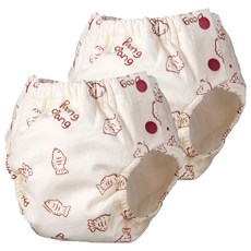 베이비앙 붕어빵 팬티형 천기저귀 M, 혼합 색상, 2개