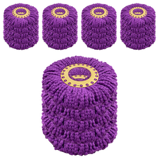 CHUNGSON 手壓旋轉拖把專用紫色拖布, 5個