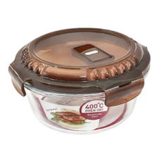 LOCK&LOCK OVEN GLASS 透氣耐熱玻璃保鮮盒 LLG861BRW 棕色 773g 590ml, 1個, 1個