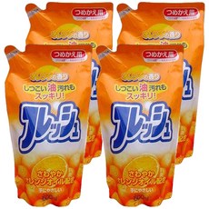 火箭石鹼 蔬果碗盤洗碗精補充包 090782 柑橘香 4包, 500ml, 1組