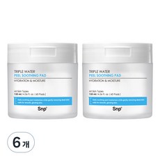 에스엔피 트리플 워터 필 수딩 패드, 60매입, 6개