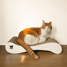 Samplemall 貓咪基本款大浪平面型貓抓板, 白色, 1個