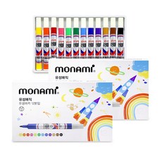 慕那美 monami 油性麥克筆組, 12種顏色, 2個