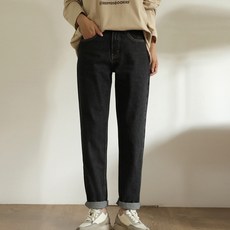 빼빼 여성용 데일리 스탠다드 일자 데님팬츠