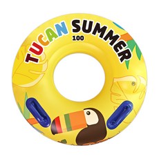 TUCAN 安全手把圓形游泳圈 100cm, 黃色, 1個