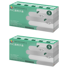 MEDIHAND 美恆 PVC透明手套 S號 薄款, 100個, 2盒