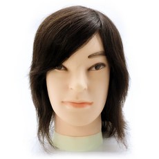 男士模特練習用整頂假髮, 黑色, 1組