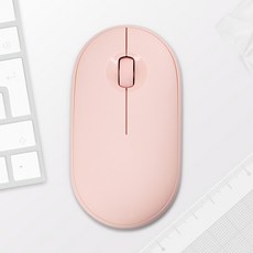 홈플래닛 저소음 조약돌 슬림 & 패블디자인 무선마우스, CM101, 핑크