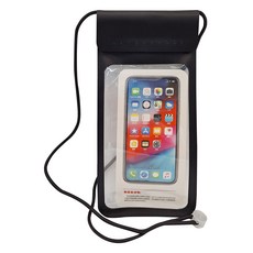 FANCYLIFE 多重防護防水手機袋 特大雙透款, 黑色, 1個
