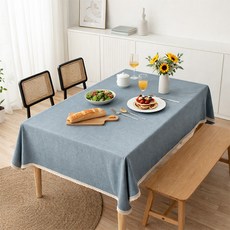 앤티스 모던풍 언더레이스 식탁보, 스카이블루, 100 x 140 cm, 1개