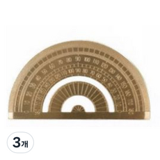 황동 메탈룰러 각도기, 골드, 3개