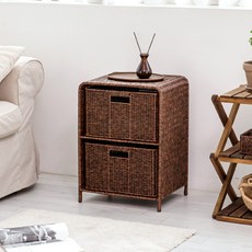 house recipe. PP仿藤編雙層收納櫃, 深棕色, 1個
