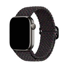 스페이스쉴드 스마트워치 버클형 브레이드 솔로루프 밴드 스트랩, 스타라이트블랙