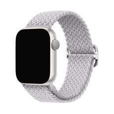 스페이스쉴드 스마트워치 버클형 브레이드 솔로루프 밴드 스트랩, 실버