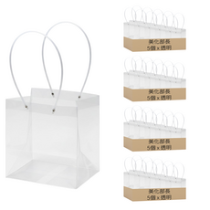 美化部長 PVC 透明長型大型禮品購物袋, 透明, 20個