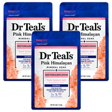 닥터틸즈 핑크 히말라얀 미네랄 소크 리스토어 앤 리플레니쉬 퓨어 엡섬 바스솔트 앤 에센셜 오일즈, 1.36kg, 3개