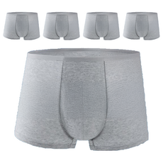 一次性免洗四角內褲, 5入/袋, 柔軟親膚, 高彈力, L, 灰色
