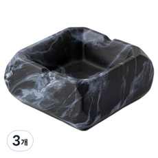 KODACHIEF 인테리어 실내 사각 재떨이 12.5 x 5.8 cm, 블랙, 3개