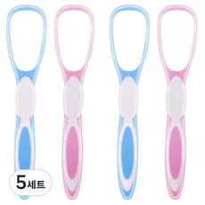 바이핏 소프트 혀 클리너 스크레퍼 핑크 2p + 블루 2p 세트, 5세트