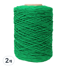 마마니트 동방면사 색사 나염 순면콘사 뜨개실, 초록, 2개