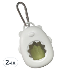 둥둥펫 강아지 곰탱이 풉백 케이스 + 배변봉투 15p 세트, 화이트, 2세트