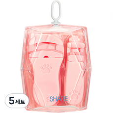 신신살롱 어느각도나 아찔한 속눈썹 광각뷰러 세트, 핑크, 5세트