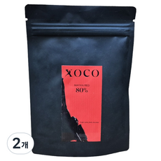 XOCO 마얀 레드 80% 코인 커버춰 초콜릿, 60g, 2개