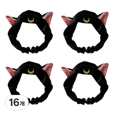 Block Mart 貓耳洗臉髮帶, 黑色, 16個