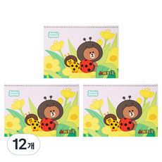 라인프렌즈 두꺼운 스케치북, 345 x 245 mm, 12개, 20매
