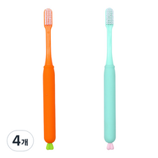 알럽홈 실리콘 파스텔 컬러 칫솔 랜덤 발송, 1개입, 4개