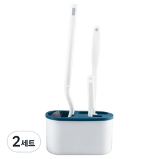 Modern More 3in1 浴室馬桶刷 廁所清潔刷 刷具組, 2個, 藍色
