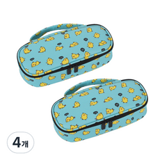 톡톡팬시 손잡이 라운드 필통, 노랑병아리, 4개