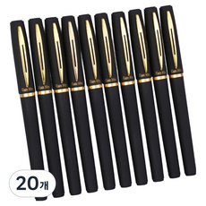 GoodGoodShop 書寫感佳 高級中性筆 1mm, 黑色, 20個