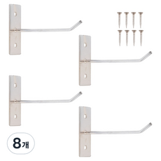Cholmuldaejang 方形壁掛掛鉤 100mm, 銀色, 8個