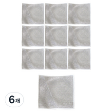 GUNU 찌든때 제거 와이어 양면 철수세미 실버, 10개입, 6개